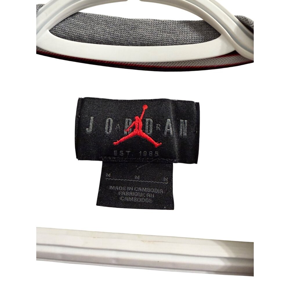 Jordan Gray Crewneck Sweatshirt With Embroidered Jumpman Logo Size M 80% Cotton - Picture 2 of 4